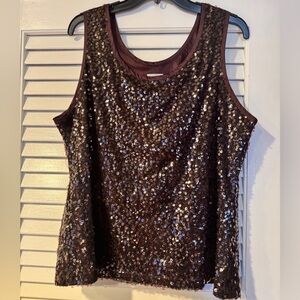 Chico's Brown Sequin Tank Top